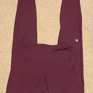 Maroon Lululemon leggings size 4.